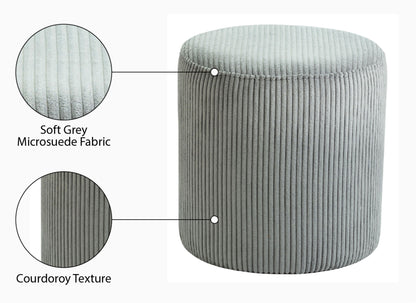 Roy - Round Microsuede Ottoman / Stool