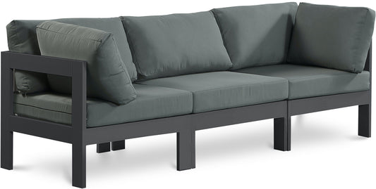 Nizuc - Outdoor Patio 3 Seat Modular Sofa With Gray Frame