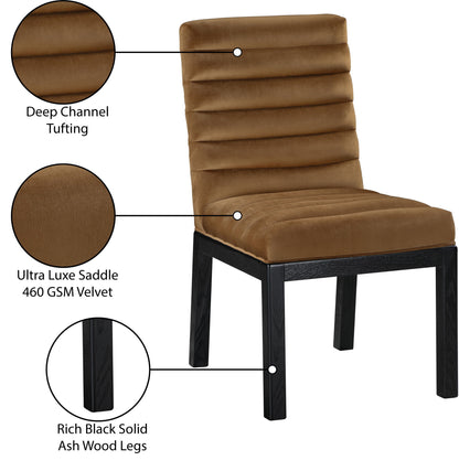 Evelyn - Dining Chair With Black Legs - Saddle