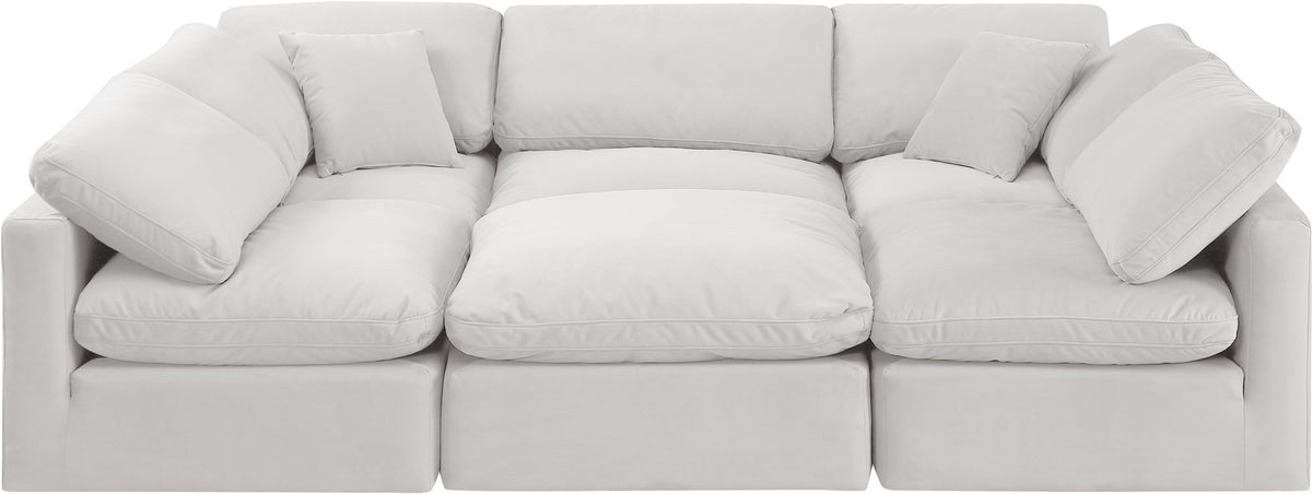 Indulge - Velvet 6 Piece Modular Sectional