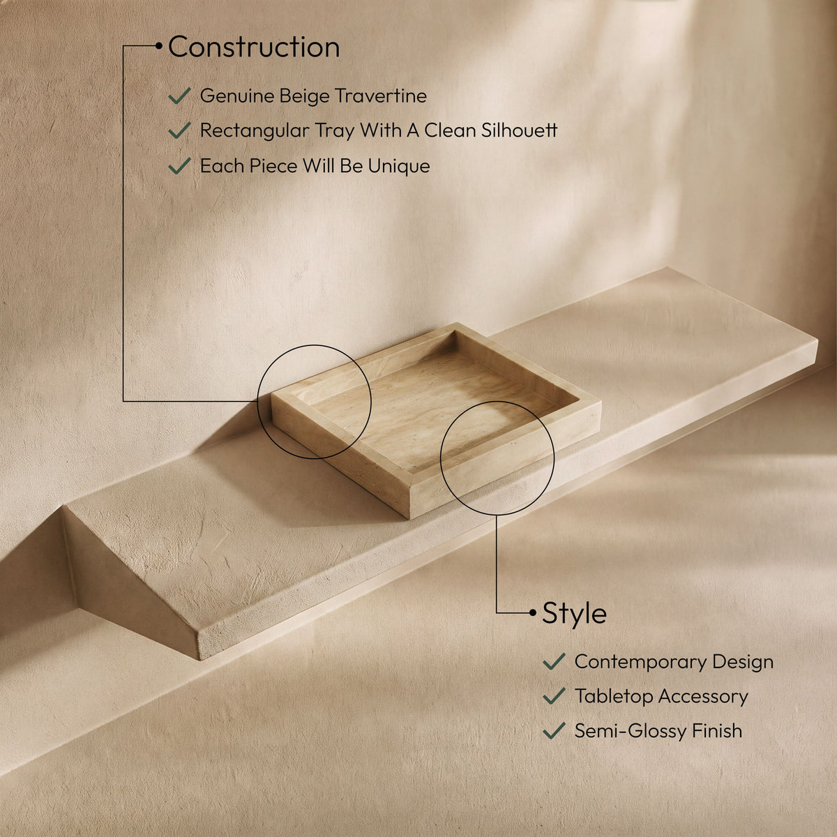 Michael - Travertine Tray
