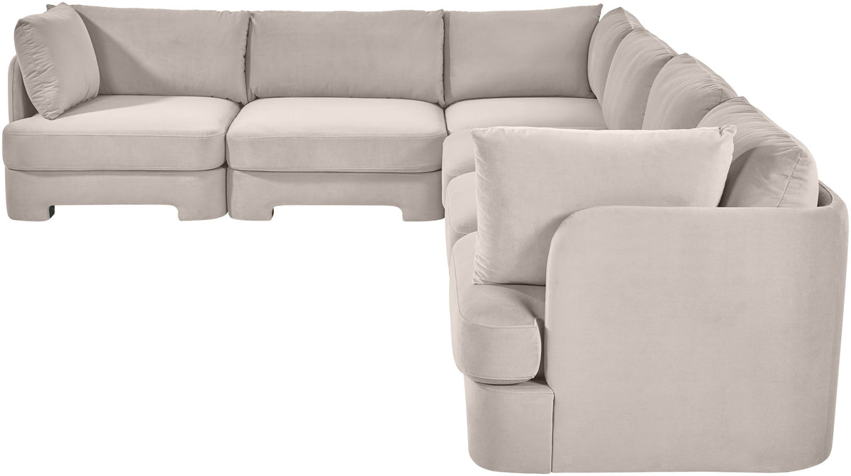 Hammond - Velvet Performance Fabric Upholstered 6 Piece Corner Sectional