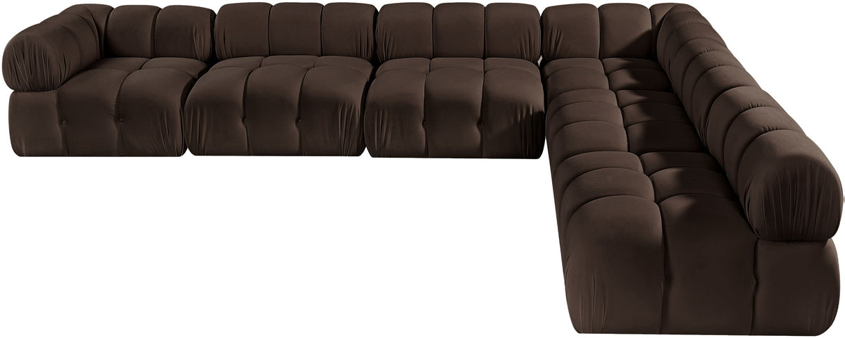 Orin - Velvet 6 Piece Modular L-Shaped Sectional