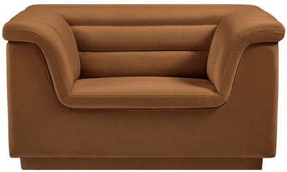 Cascade - Velvet Chair - Saddle
