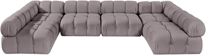 Orin - U-Shaped Velvet 6 Piece Modular Sectional