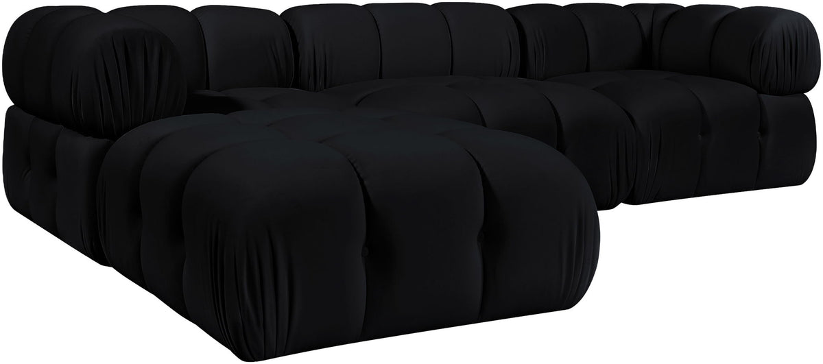 Orin - Velvet 4 Piece Modular Sectional With Chaise
