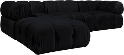 Orin - Velvet 4 Piece Modular Sectional With Chaise