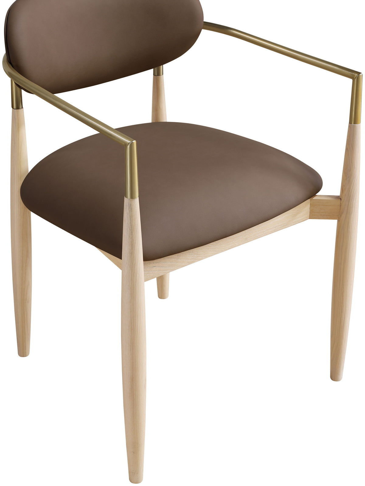 Riccio - Dining Arm Chair (Set of 2) - Natural And Gold Frame