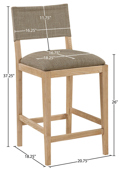 Avon - Linen Textured Performance Fabric Upholstered Counter Stool
