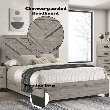 Mari - Queen Bed - Light Gray Finish