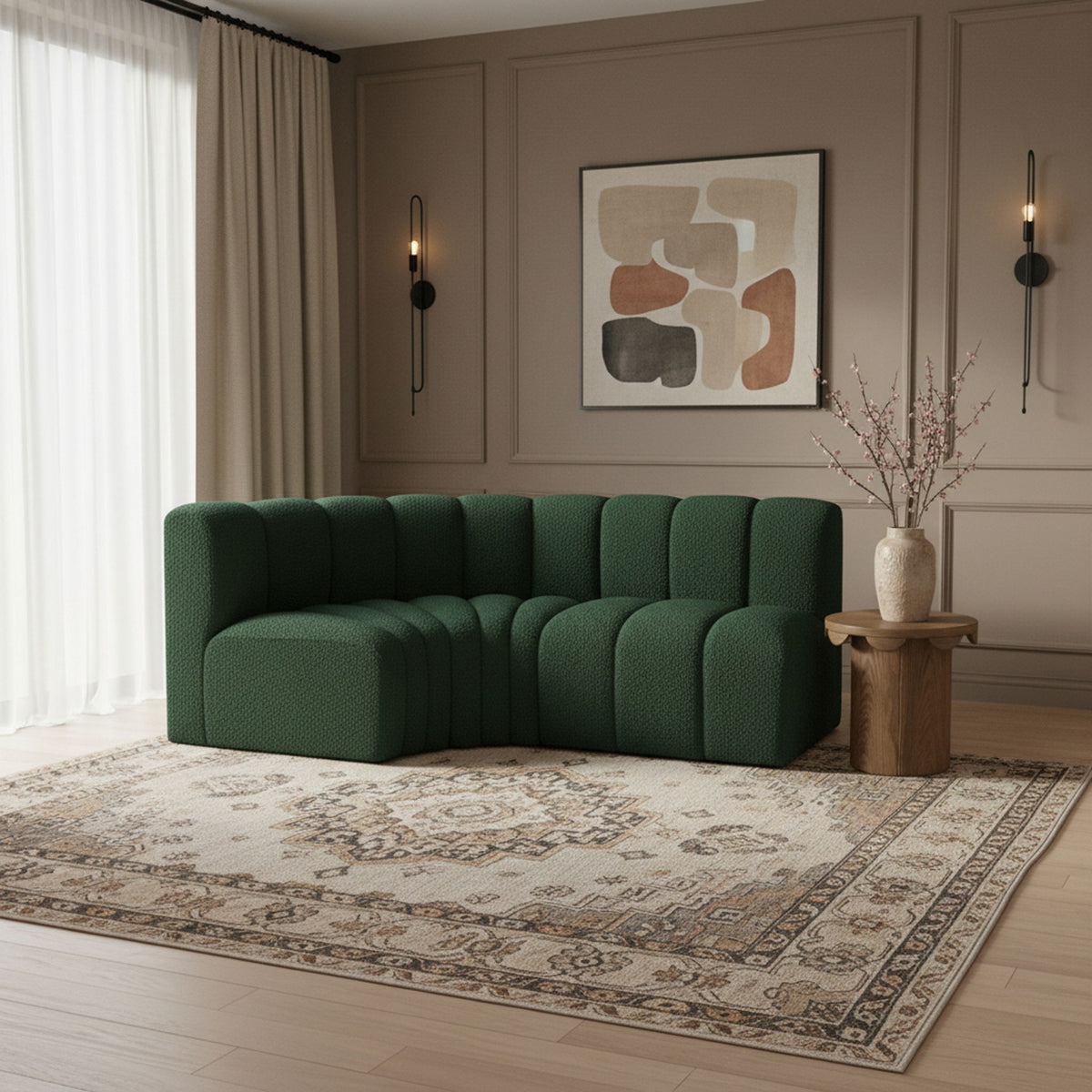 Arc - Boucle Fabric 3 Piece Sofa