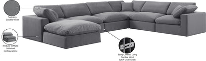 Comfy - 7 Piece Velvet Modular Sectional With Chaise