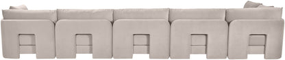 Hammond - Velvet Performance Fabric Upholstered 6 Piece L-Shaped Armless Sectional