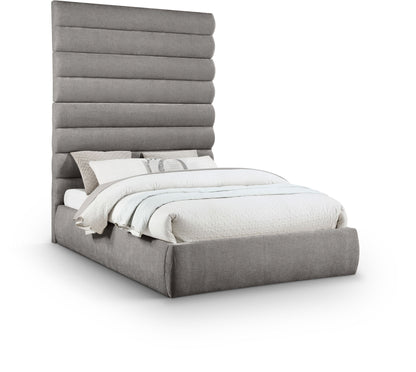 Adam - Chenille Fabric Bed With 89" Headboard