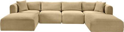 Shaggy - 6 Piece Modular Sectional With 2 Ottomans