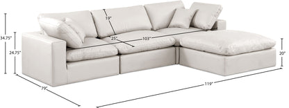 Comfy - 4 Piece Faux Leather Modular Sectional With Chaise