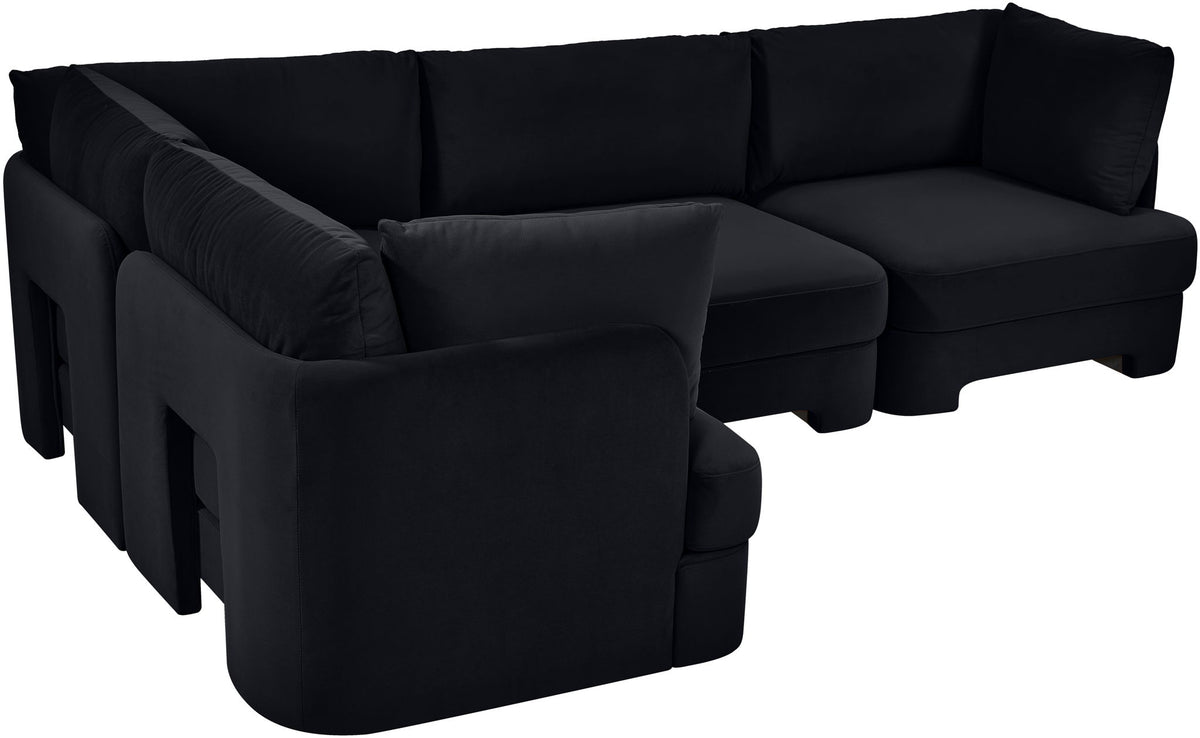 Hammond - Velvet Performance Fabric Upholstered 4 Piece Sectional