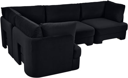 Hammond - Velvet Performance Fabric Upholstered 4 Piece Sectional