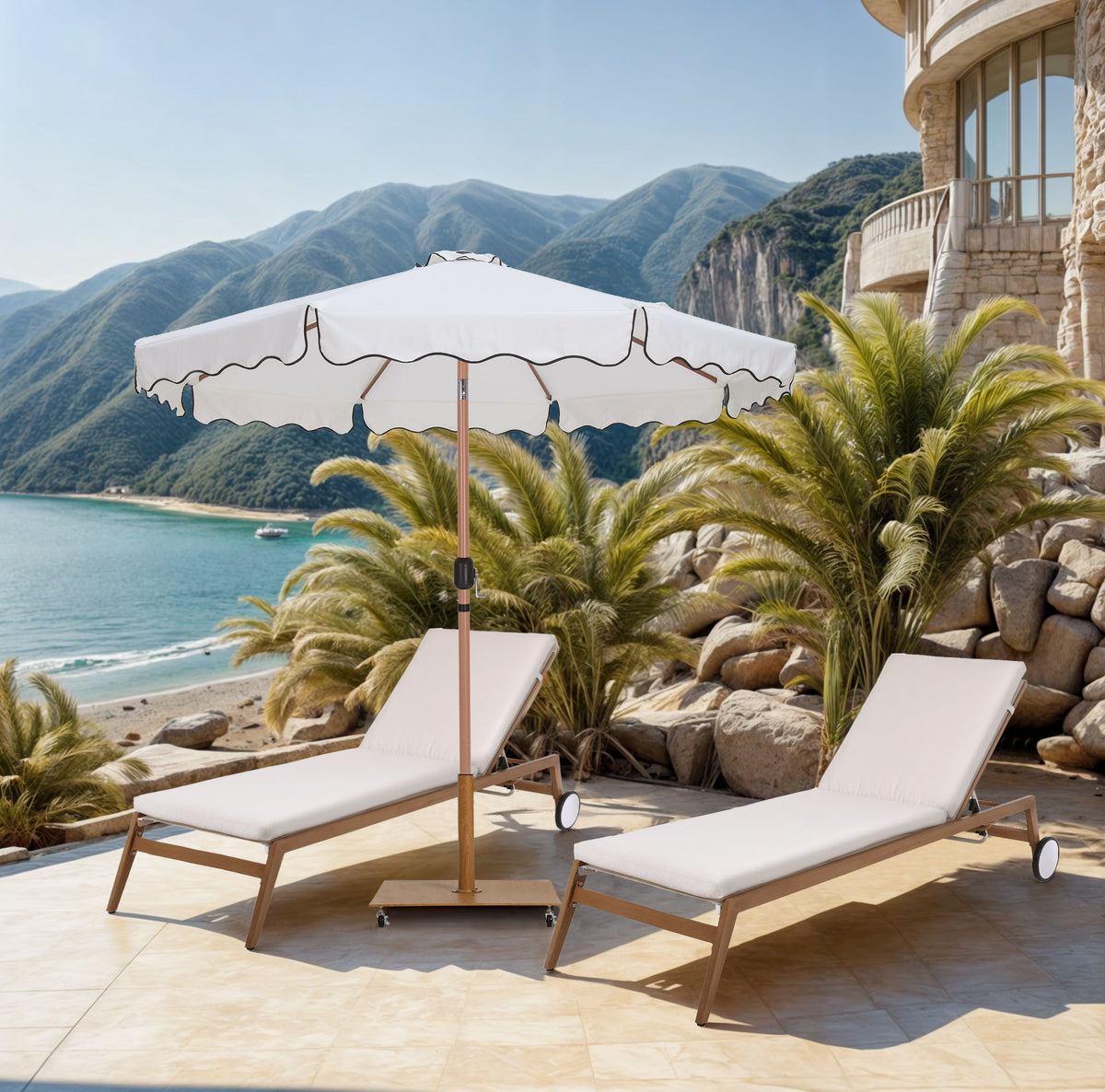 Amalfi - Patio Umbrella - Light Brown Pole