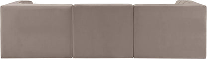 Rummi - Velvet Performance Fabric Upholstered 3 Piece Modular Sofa