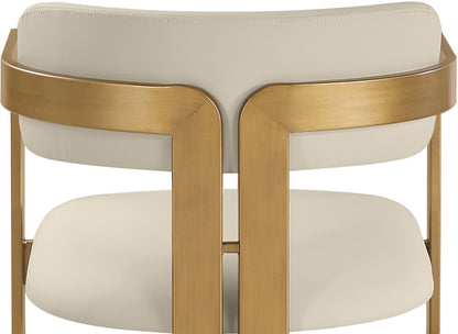 Aurum - Vegan Leather Upholstered Dining Chair With Brushed Brass Base (Set of 2)