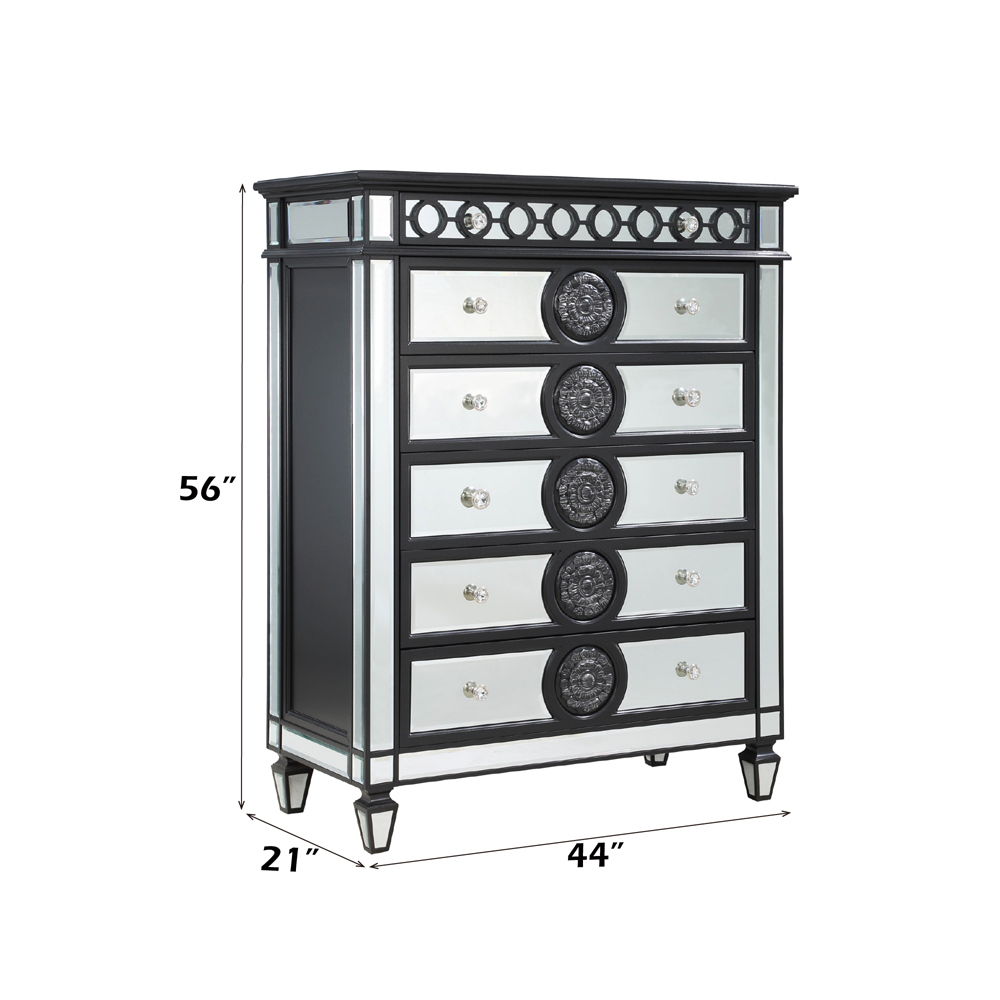 Varian II - Chest - Mirrored, Black & Sliver