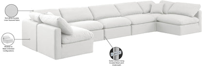 Indulge - Linen 7 Piece Modular U-Shaped Sectional - White