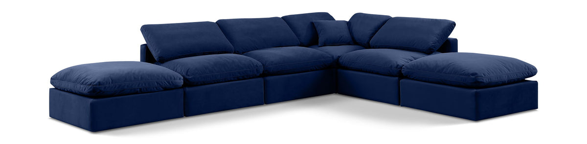Indulge - Velvet 6 Piece Modular Armless Sectional