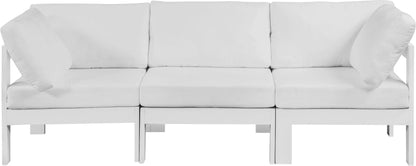 Nizuc - Outdoor Patio 3 Seat Modular Sofa With White Frame