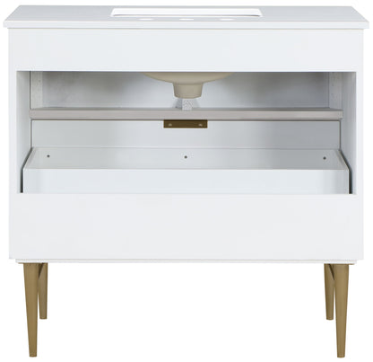 Modernist - Bathroom Vanity With Gold Legs