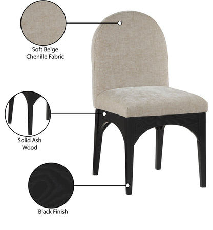 Waldorf - Chenille Dining Side Chair With Black Legs