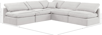 Indulge - Velvet 5 Piece Modular Corner Armless Sectional