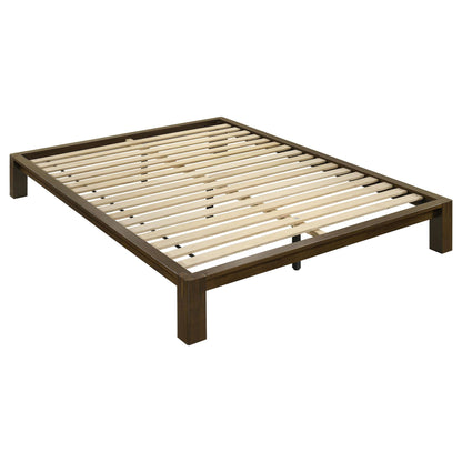 Gislen Queen Easy Assembly Wood Platform Bed Walnut