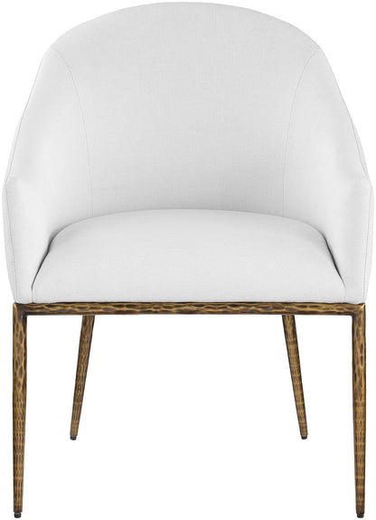 Ferro - Upholstered Dining Arm Chair With Brushed Gold Legs