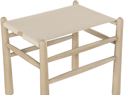 Santos - Faux Leather Upholstered Bench - Natural Frame