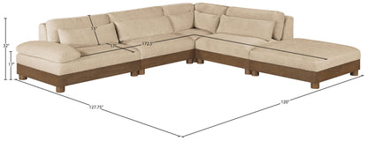 Turin - Chenille Fabric Upholstered Modular Sectional - Beige