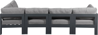 Nizuc - Outdoor Patio 5 Piece Modular Sectional With Gray Frame