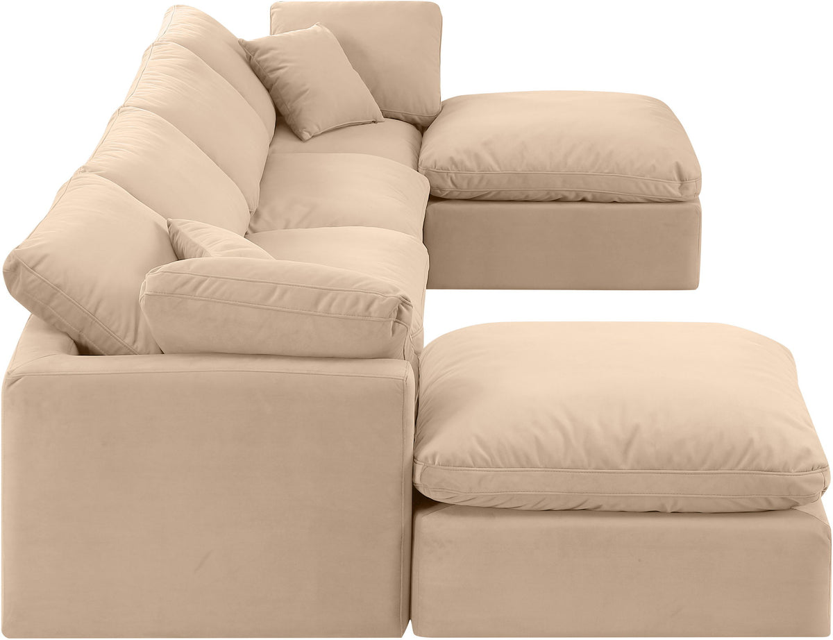 Indulge - Velvet 6 Piece Modular Double Chaise Sectional