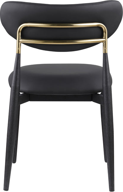 Ronda - Vegan Leather Upholstered Dining Side Chair - Black Legs