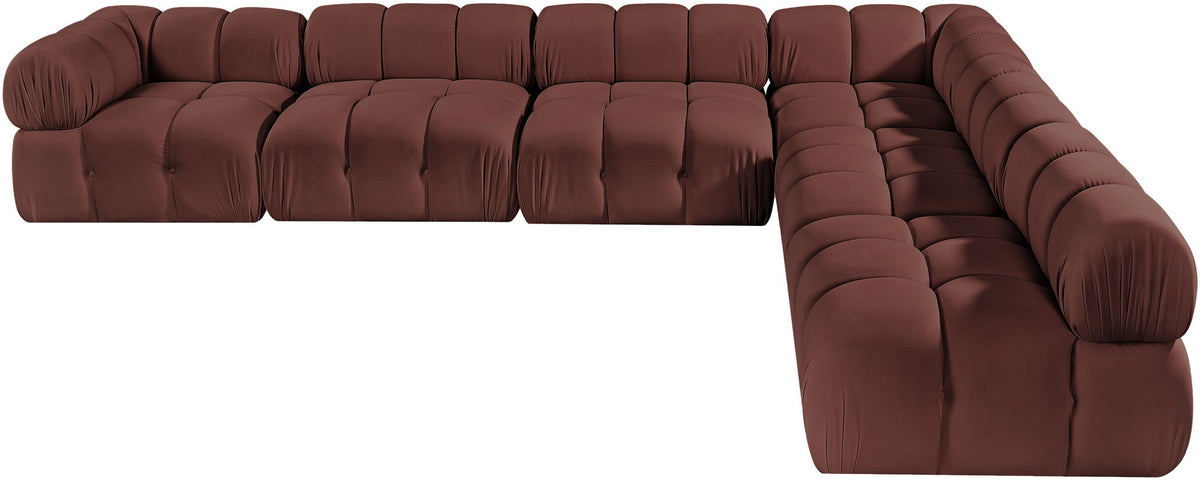 Orin - Velvet 6 Piece Modular L-Shaped Sectional