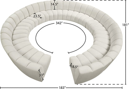 Infinity - 12 Piece Velvet Modular Sectional