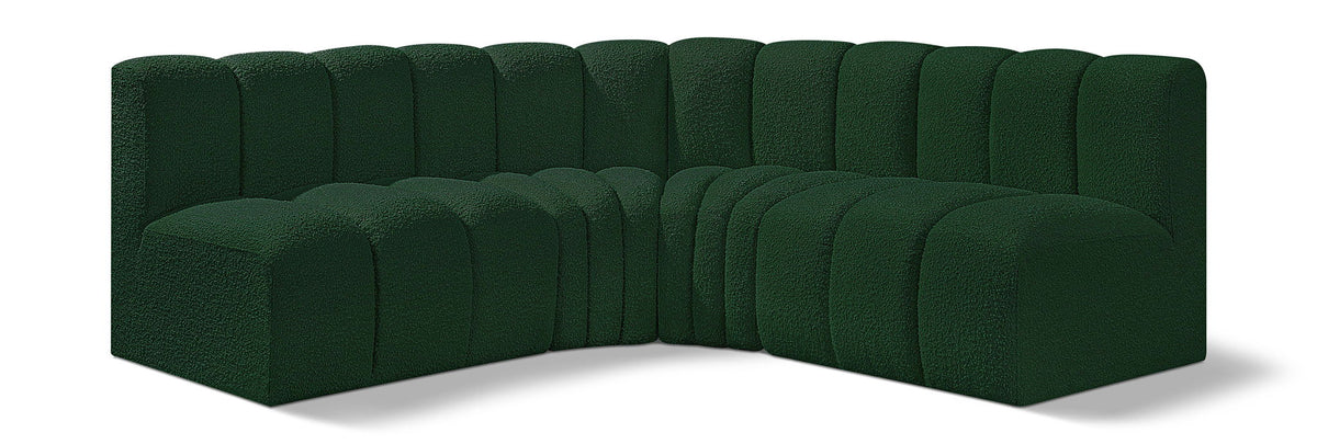 Arc - Boucle Fabric 4 Piece Corner Modular Sofa