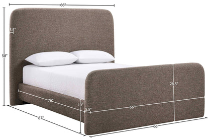 Fira - Linen Textured Fabric Upholstered Bed