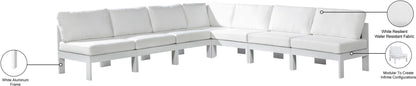 Nizuc - Outdoor Patio 7 Piece Modular Sectional With White Frame