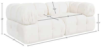 Orin - Velvet Performance Fabric Upholstered 2 Piece Modular Sofa (2 Corner Chairs)