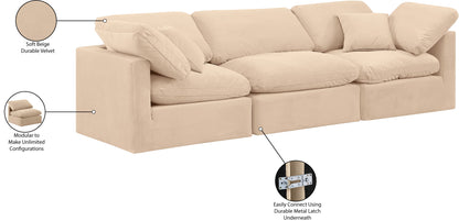Indulge - Velvet 3 Seat Modular Sofa