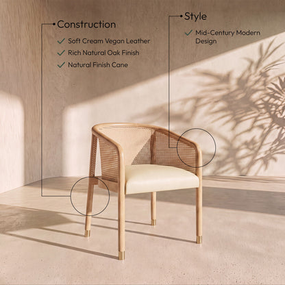 Sylvan - Vegan Leather Dining Chair (Set of 2) - Natural Frame
