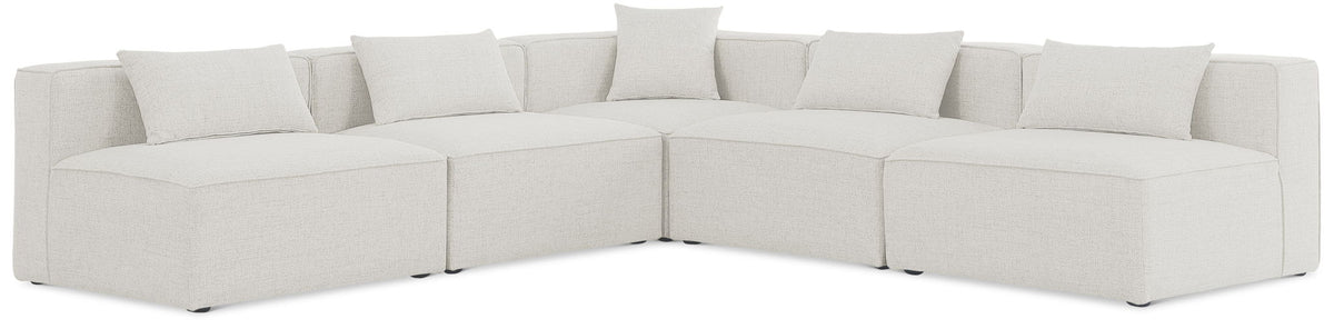 Cube - Linen 5 Piece Modular Corner Armless Sectional