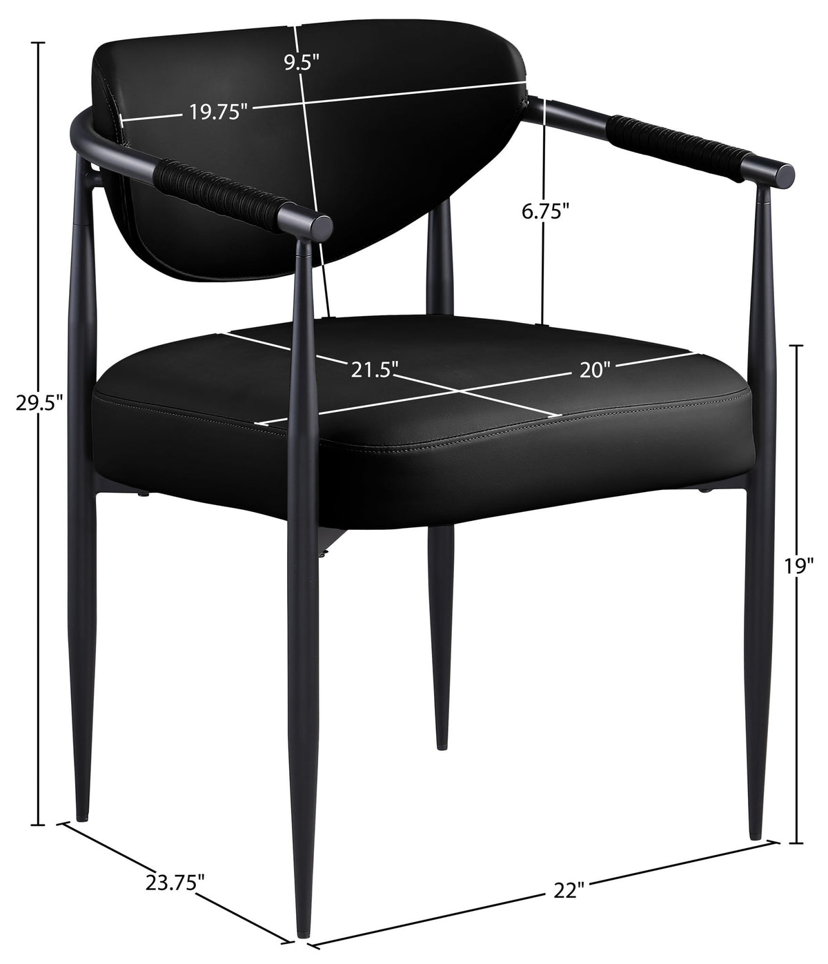 Virella - faux Leather Upholstered Dining Chair (Set of 2) - Black Base