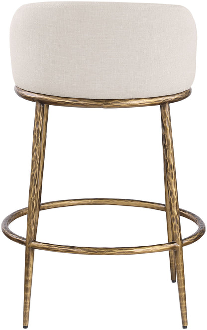 Ferro - Upholstered Counter Stool With Brushed Gold Base